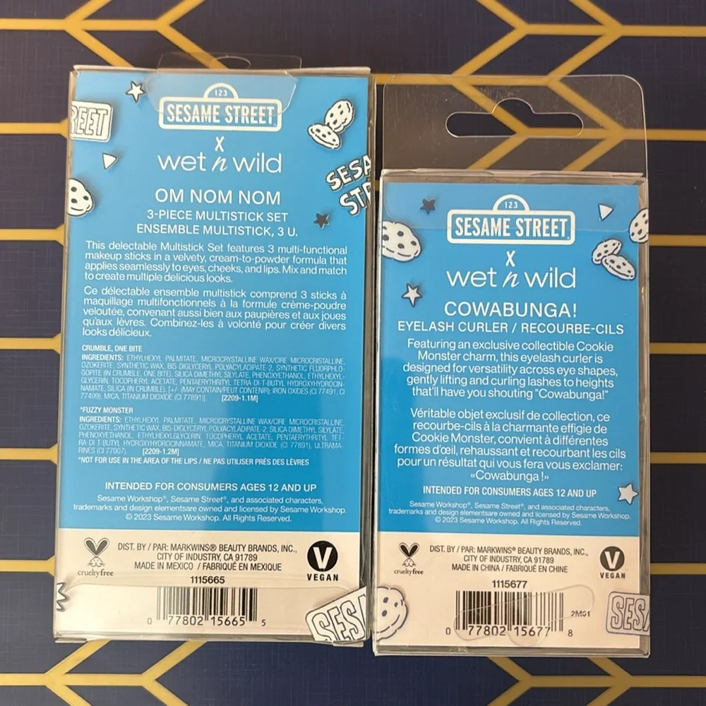 wet n wild OM NOM NOM 3-PC MULTISTICK SET, & COWABUNGA! EYELASH CURLER